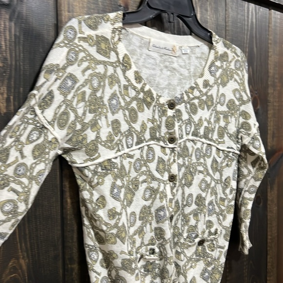 Anthropologie Charlie & Robin Cardigan XS Cashmere Blend Charmed Graphic Boho - Picture 2 of 8